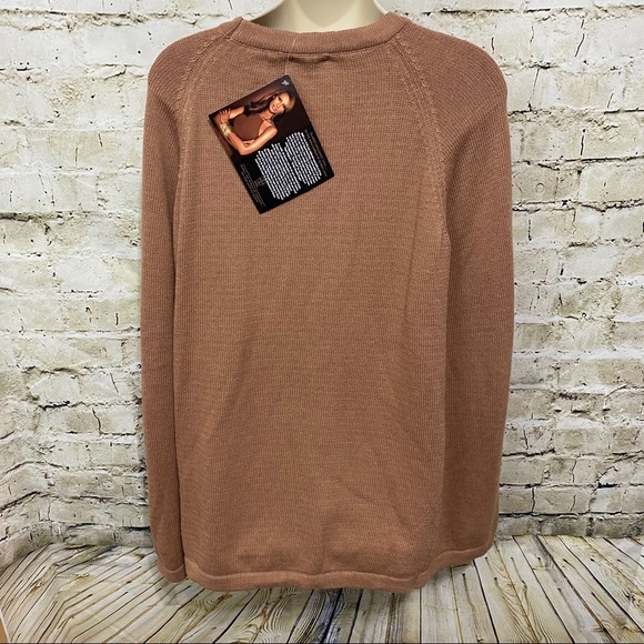 NWT IMAN Tan Sweater Knit Poncho - Picture 4 of 6